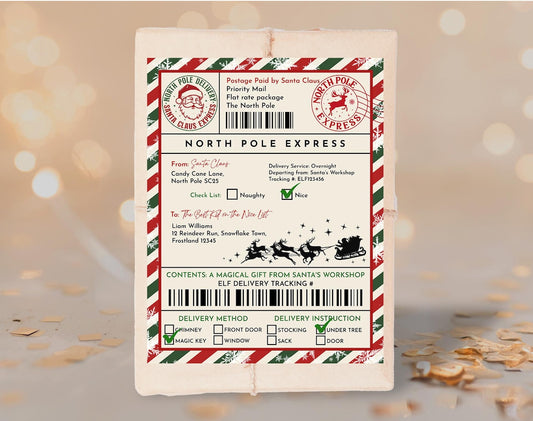10 Personalised Santa Shipping Labels