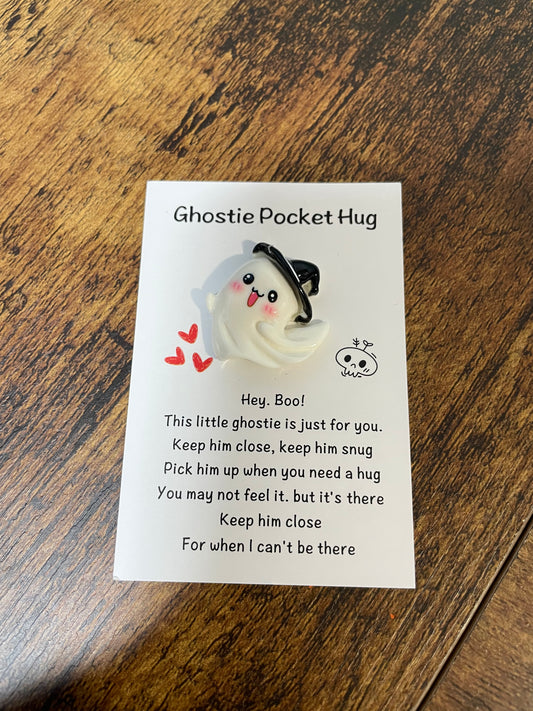 Ghostie Pocket Hug - Black Witches Hat