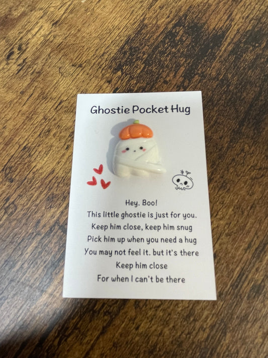 Ghostie Pocket Hug - Pumpkin Hat