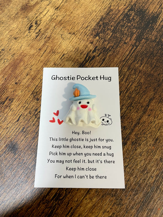 Ghostie Pocket Hug - Blue Witches Hat