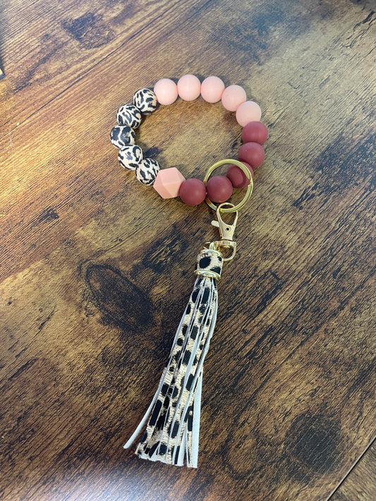 Animal Print Silicone Wristlet - Matching Tassel