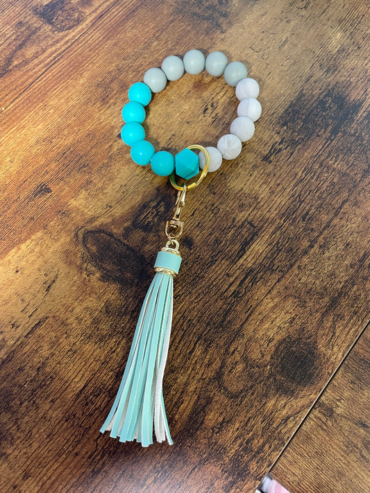 Teal Bluey Green Silicone Wristlet