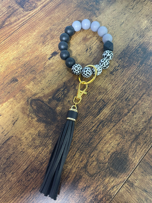Black Animal Print Silicone Wristlet