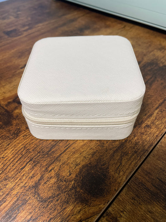 White Mini Travel Jewellery Box