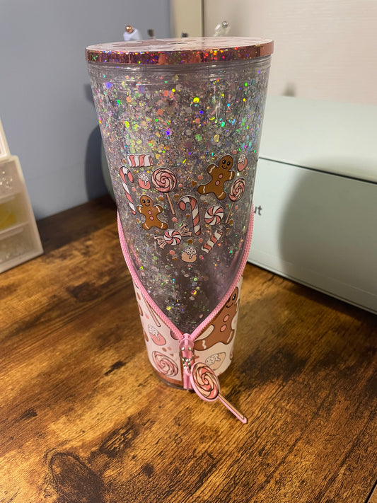 Gingerbread 24oz Zipper Tumbler