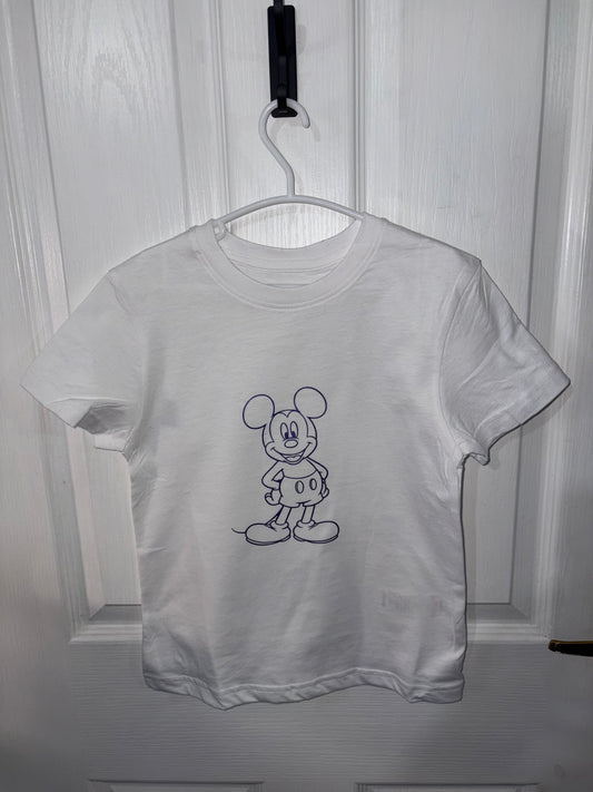 4-5 Years Purple Mickey Mouse 100% Cotton T-Shirt