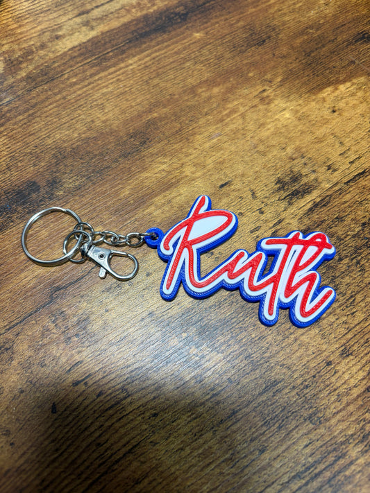 Football Colours Name Keyring