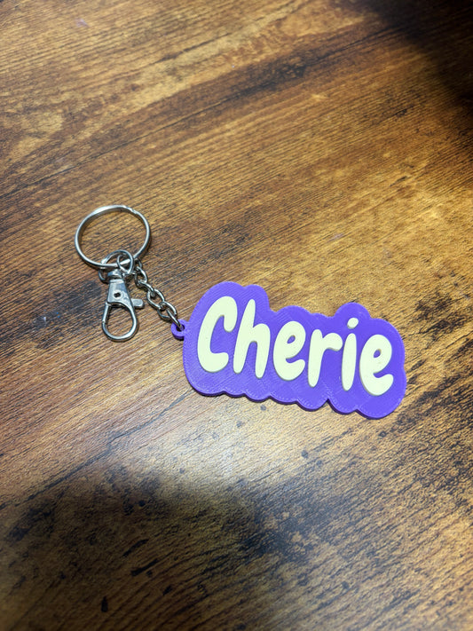 Two Colour Name Keyring