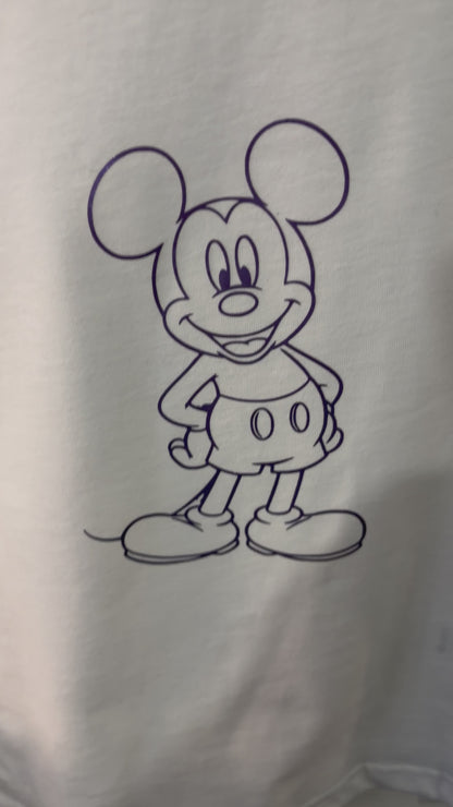 4-5 Years Purple Mickey Mouse 100% Cotton T-Shirt